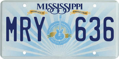 MS license plate MRY636