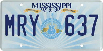 MS license plate MRY637
