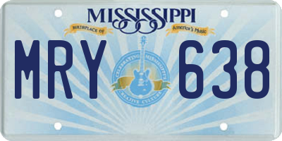 MS license plate MRY638