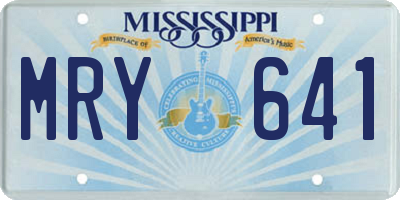 MS license plate MRY641