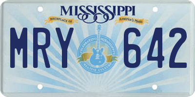 MS license plate MRY642