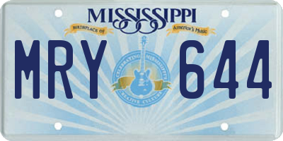MS license plate MRY644
