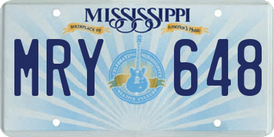 MS license plate MRY648