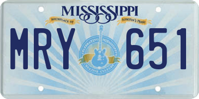 MS license plate MRY651