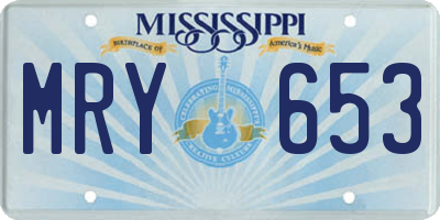 MS license plate MRY653