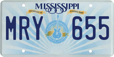 MS license plate MRY655