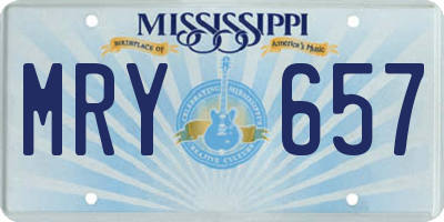 MS license plate MRY657