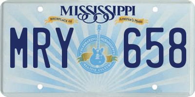 MS license plate MRY658