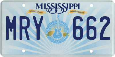 MS license plate MRY662