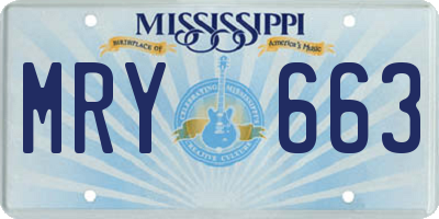 MS license plate MRY663