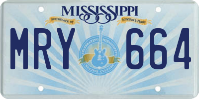MS license plate MRY664