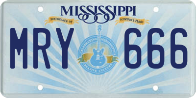 MS license plate MRY666