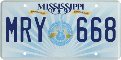 MS license plate MRY668