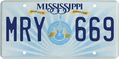 MS license plate MRY669