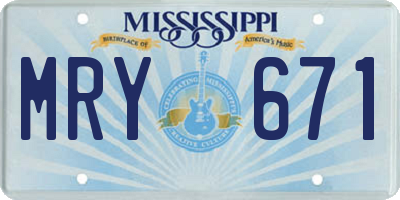 MS license plate MRY671