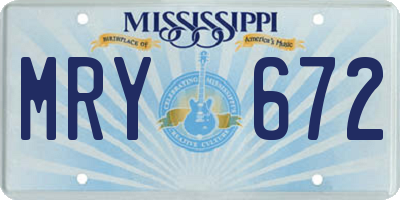 MS license plate MRY672