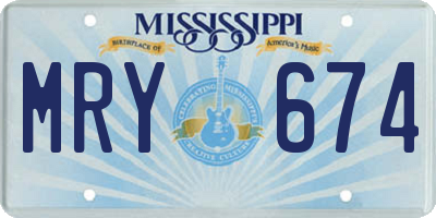MS license plate MRY674