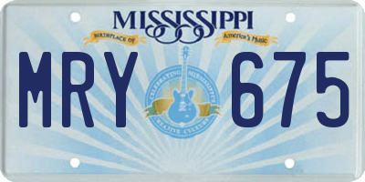 MS license plate MRY675