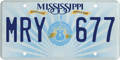 MS license plate MRY677