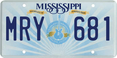 MS license plate MRY681