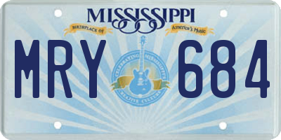 MS license plate MRY684