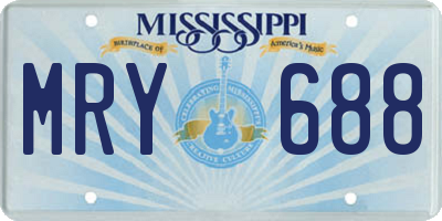 MS license plate MRY688