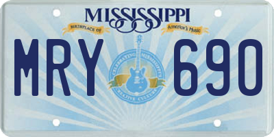 MS license plate MRY690