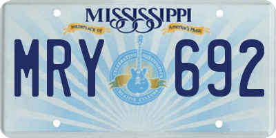 MS license plate MRY692
