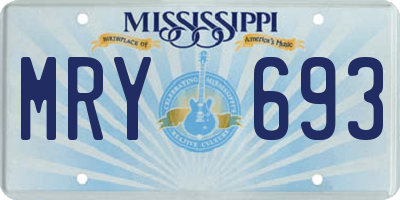 MS license plate MRY693