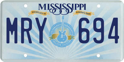 MS license plate MRY694