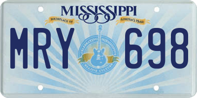 MS license plate MRY698