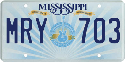 MS license plate MRY703