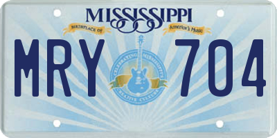 MS license plate MRY704