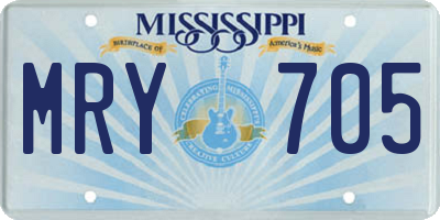 MS license plate MRY705
