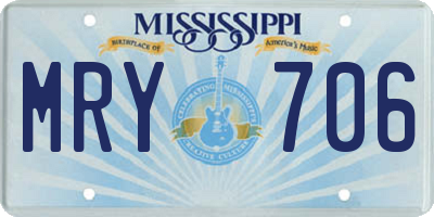 MS license plate MRY706