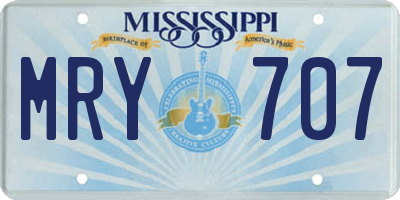 MS license plate MRY707