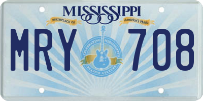 MS license plate MRY708