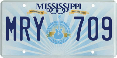 MS license plate MRY709