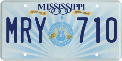 MS license plate MRY710