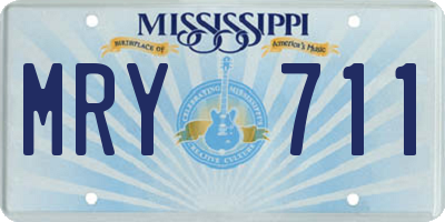 MS license plate MRY711