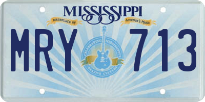 MS license plate MRY713