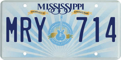 MS license plate MRY714