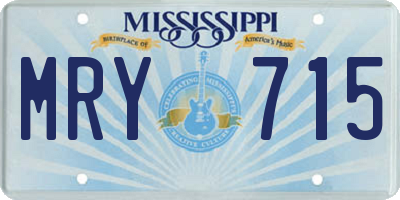 MS license plate MRY715
