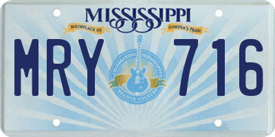 MS license plate MRY716