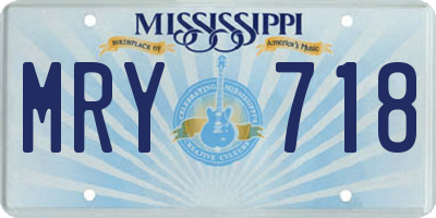 MS license plate MRY718