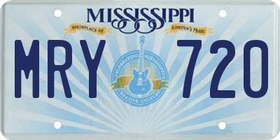 MS license plate MRY720