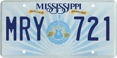MS license plate MRY721