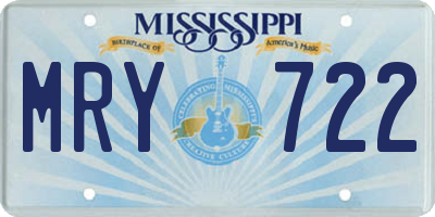 MS license plate MRY722