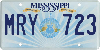 MS license plate MRY723
