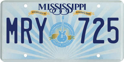 MS license plate MRY725